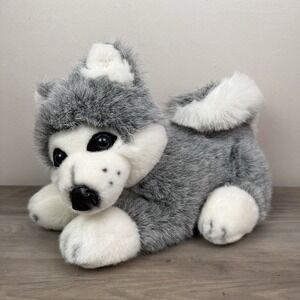 Vtg Fiesta Sitting Husky Plush Dog Puppy Stuffed Animal 15" 1989 HTF Realistic